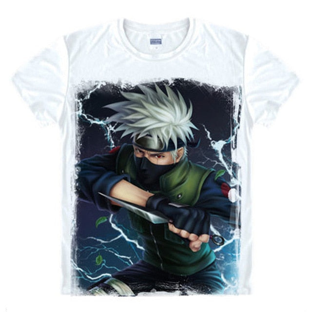 Kakashi Gaara T Shirt Naruto Sasuke T-shirt One Piece Anime Tee Shirt 3D Cartoon Print Short Sleeve School Classmate Cute Wear
