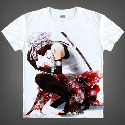 Kakashi Gaara T Shirt Naruto Sasuke T-shirt One Piece Anime Tee Shirt 3D Cartoon Print Short Sleeve School Classmate Cute Wear