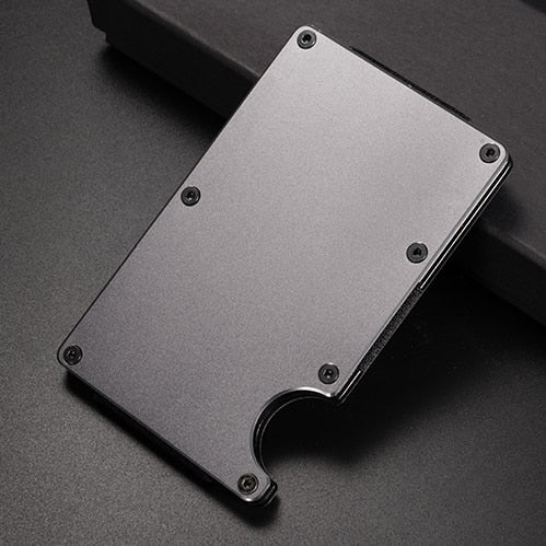 NewBring Metal Mini Money Clip Brand Fashion Black White Credit Card ID Holder With RFID Anti-thief Wallet Men