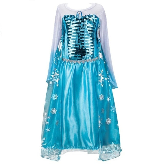 Baby Girls Dress Christmas Anna Elsa Cosplay Costume Summer Dresses Girl Princess Elsa Dress for Birthday Party Vestidos Menina