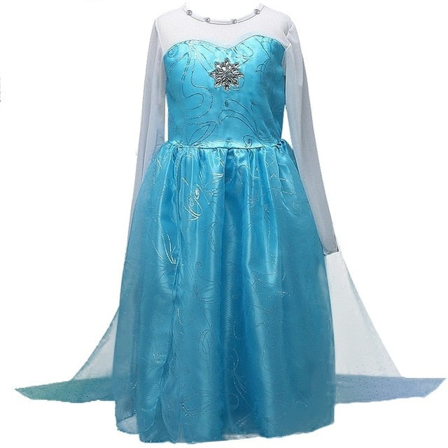 Baby Girls Dress Christmas Anna Elsa Cosplay Costume Summer Dresses Girl Princess Elsa Dress for Birthday Party Vestidos Menina