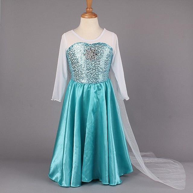Baby Girls Dress Christmas Anna Elsa Cosplay Costume Summer Dresses Girl Princess Elsa Dress for Birthday Party Vestidos Menina