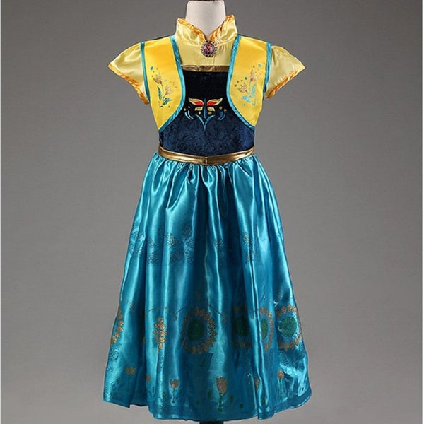 Baby Girls Dress Christmas Anna Elsa Cosplay Costume Summer Dresses Girl Princess Elsa Dress for Birthday Party Vestidos Menina