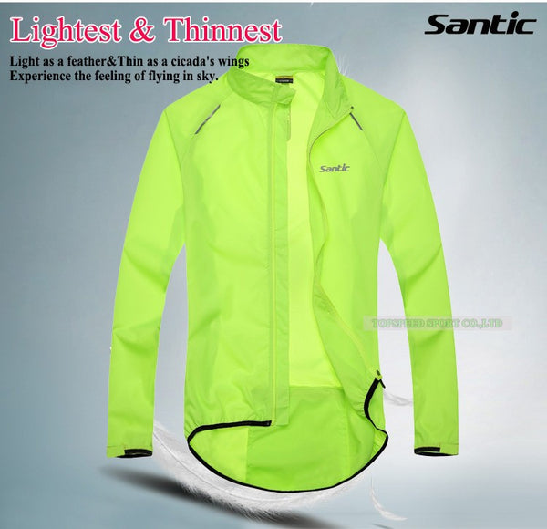 Santic Men Cycling Jacket UPF30+ Bicycle Bike Rain Jacket Raincoat Long Sleeve Outdoor Sport Windproof Cycling Clothing Ciclismo