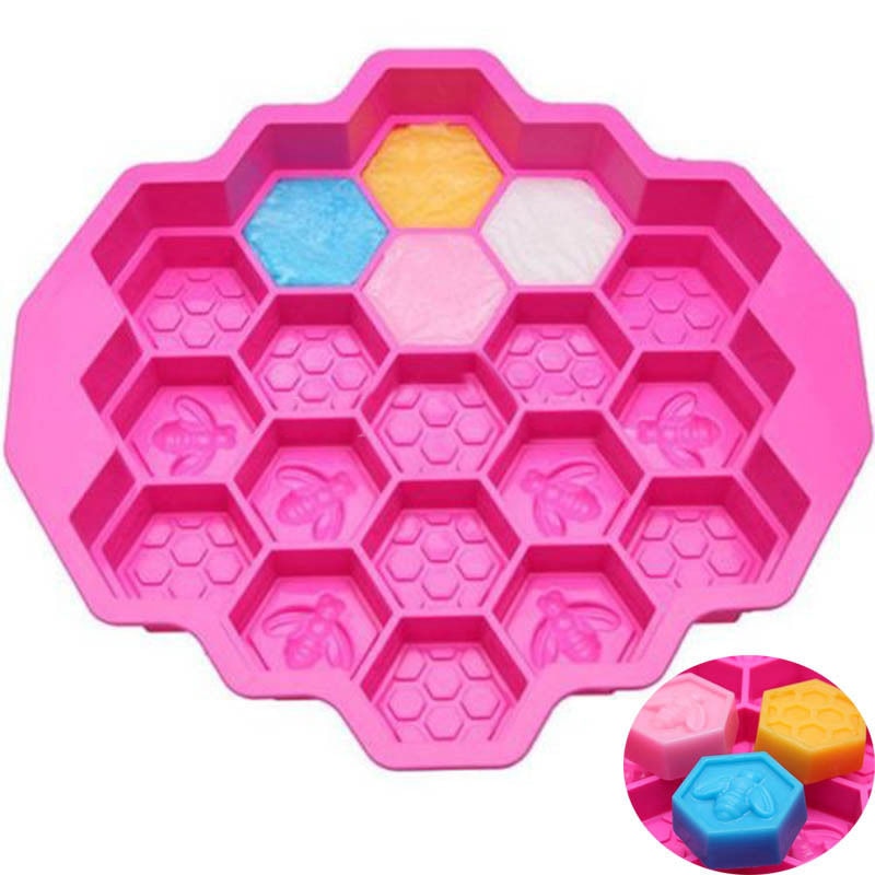 19 Cell Honey Comb Bees Mold Beeswax Silicone Pan Cake Mould Ice Jelly Chocolate Mold DIY Cake Decoration