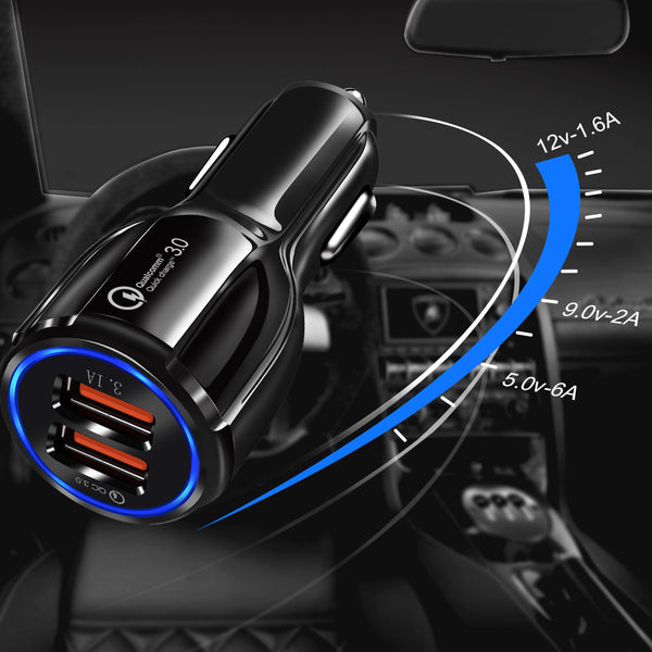 Olaf Car USB Charger Quick Charge 3.0 2.0 Mobile Phone Charger 2 Port USB Fast Car Charger for iPhone Samsung Tablet Car-Charger