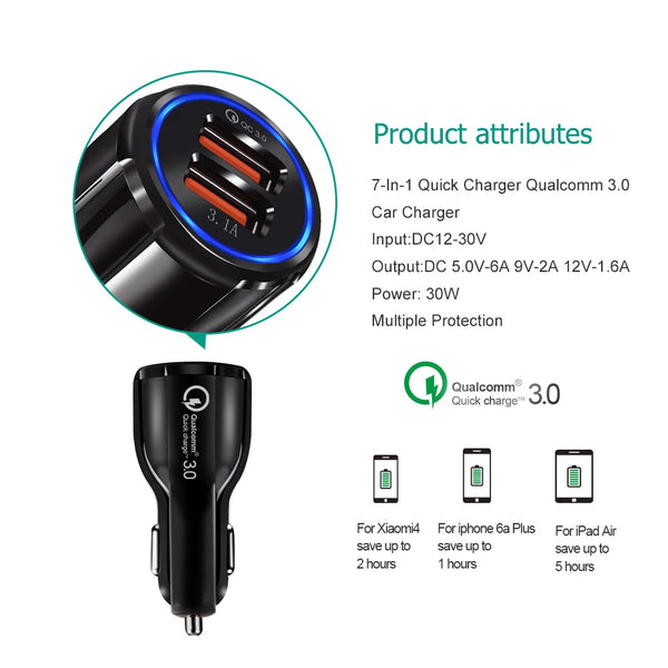Olaf Car USB Charger Quick Charge 3.0 2.0 Mobile Phone Charger 2 Port USB Fast Car Charger for iPhone Samsung Tablet Car-Charger
