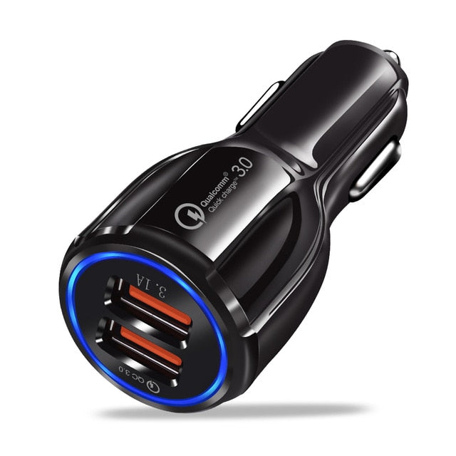 Olaf Car USB Charger Quick Charge 3.0 2.0 Mobile Phone Charger 2 Port USB Fast Car Charger for iPhone Samsung Tablet Car-Charger