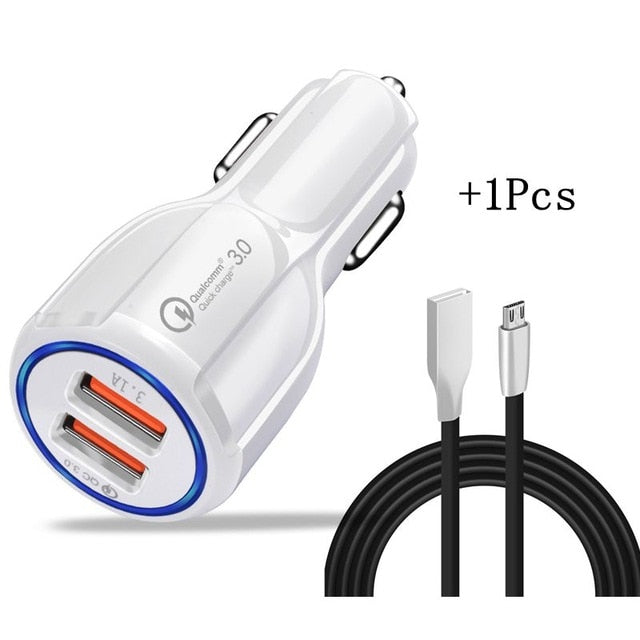 Olaf Car USB Charger Quick Charge 3.0 2.0 Mobile Phone Charger 2 Port USB Fast Car Charger for iPhone Samsung Tablet Car-Charger