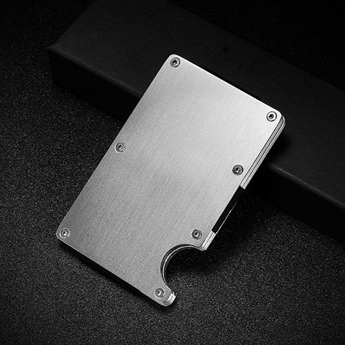 NewBring Metal Mini Money Clip Brand Fashion Black White Credit Card ID Holder With RFID Anti-thief Wallet Men
