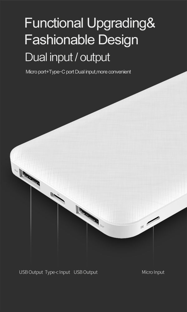 ROCK Slim Power Bank 10000 mAh Portable Charging Ultra thin Powerbank external battery backup pack for iPhone poverbank 10000mah