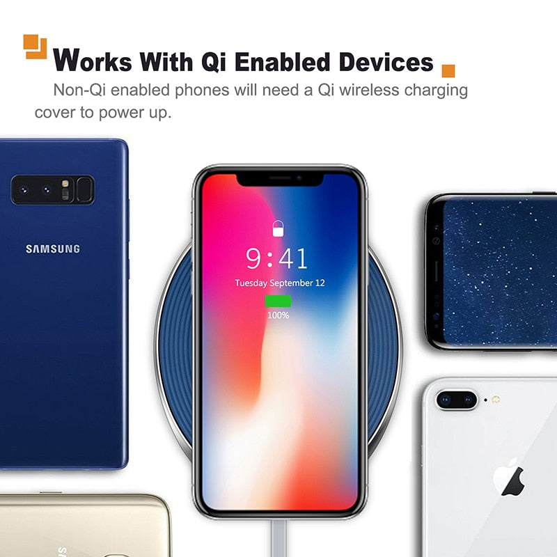CABLETIME Wireless Charger for iphone X/8 Samsung S9/S8 USB Charger Pad 10W Fast Phone Wireless Charger Quick Charge N104