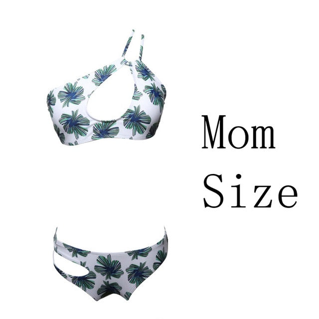 Mother & Kids Family Matching Swimwear Mother Daughter Beach Kid Bikini Bahitng Swimsuit Brachwear Mother Girl Swimming Clothing