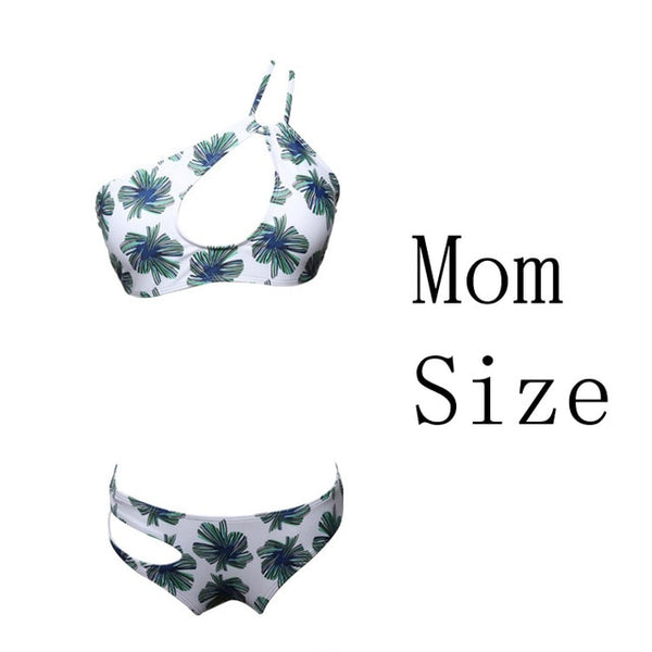 Mother & Kids Family Matching Swimwear Mother Daughter Beach Kid Bikini Bahitng Swimsuit Brachwear Mother Girl Swimming Clothing