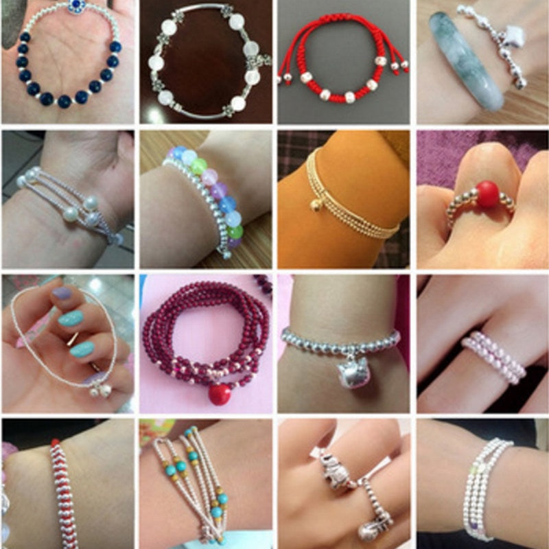 2-5MM 925 sterling silver beads silver 925 jewelry Findings Accessories round smooth jewelry beads for silver bracelet&necklace