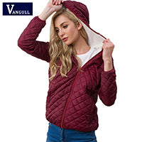 Warm lady's cotton clothes 2018 Autumn Winter casual quilted women's long sleeved Light female cotton parka Tops