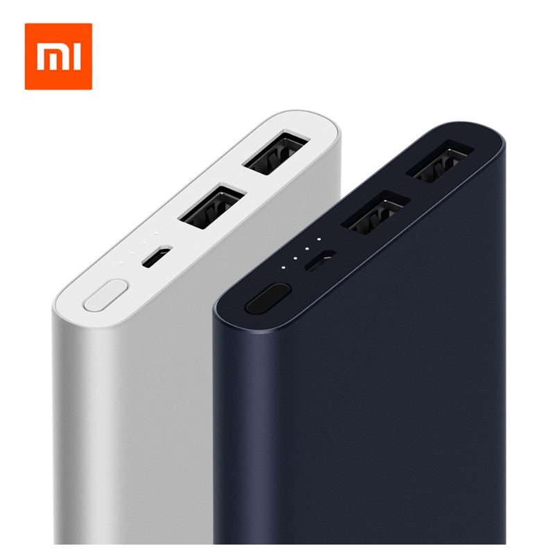 2018 Original Xiaomi Mi Power Bank 2 10000 mAh Dual USB Output 18W Quick Charge 10000mAh Powerbank External Battery Pack