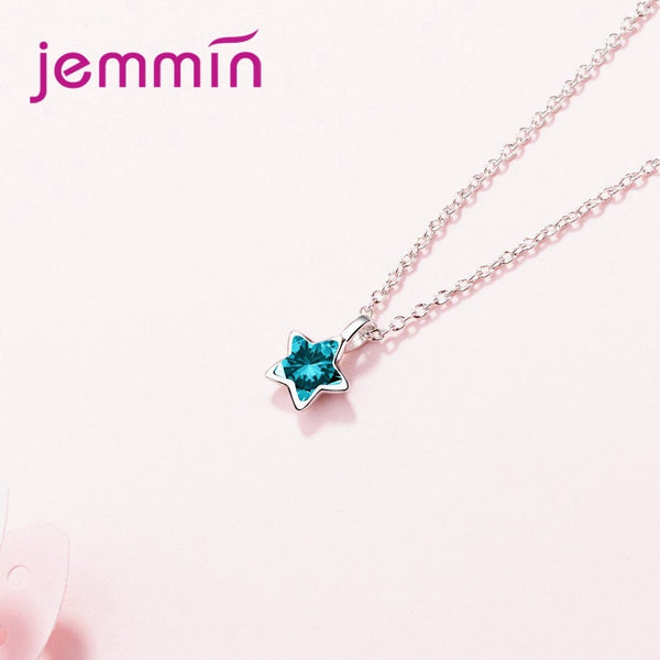 JEMMIN Charming Exquisite 925 Sterling Silver CZ Star Pendant Necklace High Quality Austrian Crystal Big Promotion Hot Sale