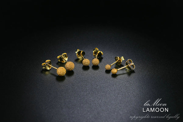 LAMOON 2018 NewFashion 3MM Ball Shaped 100% Real 925-Sterling-Silver Stud Earrings S925 Fine Jewelry For Women Girl Gift LMEY176