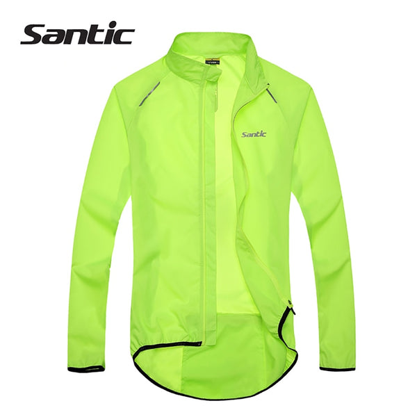 Santic Men Cycling Jacket UPF30+ Bicycle Bike Rain Jacket Raincoat Long Sleeve Outdoor Sport Windproof Cycling Clothing Ciclismo