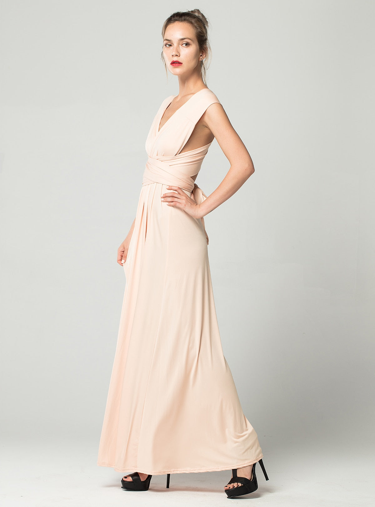 Sexy Long Dress Bridesmaid Formal Multi Way Wrap Convertible Infinity Maxi Dress Red Hollow Out Party Bandage Vestidos FICUSRONG