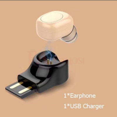 FANGTUOSI Mini Bluetooth Earphone Wireless Headset stereo earbuds hidden micro earpiece With Mic For iPhone X 7 Earbud Earphones