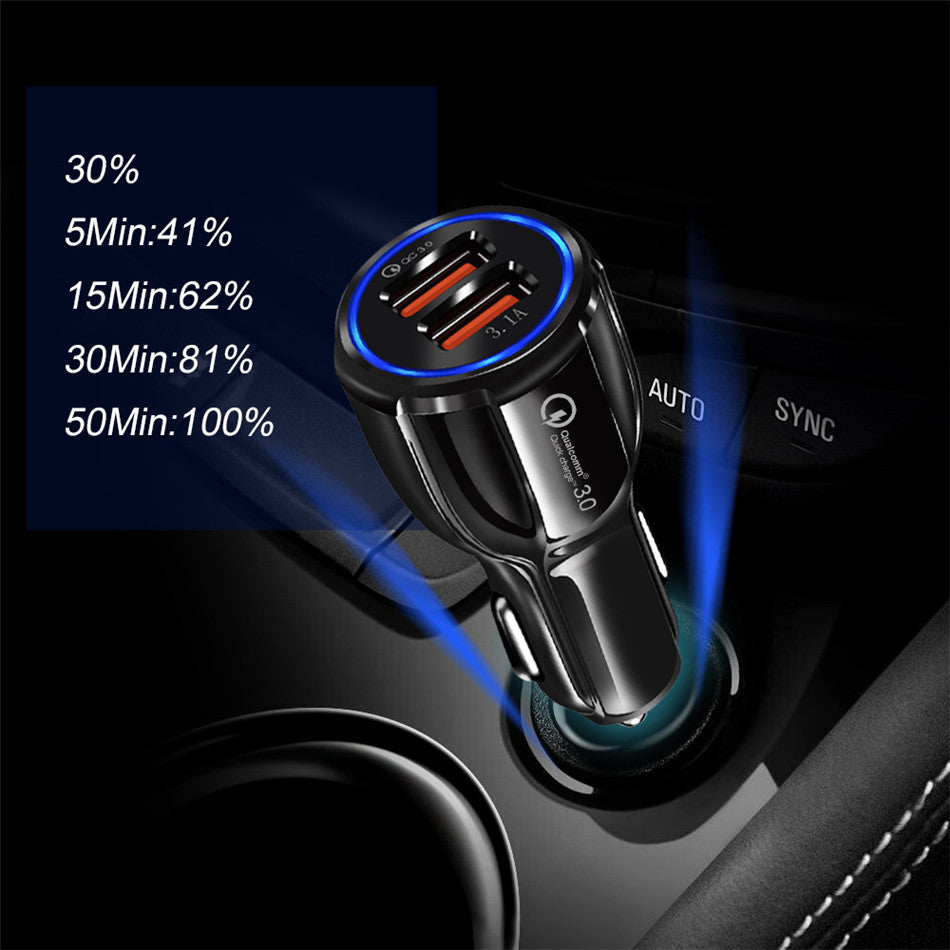 Olaf Car USB Charger Quick Charge 3.0 2.0 Mobile Phone Charger 2 Port USB Fast Car Charger for iPhone Samsung Tablet Car-Charger