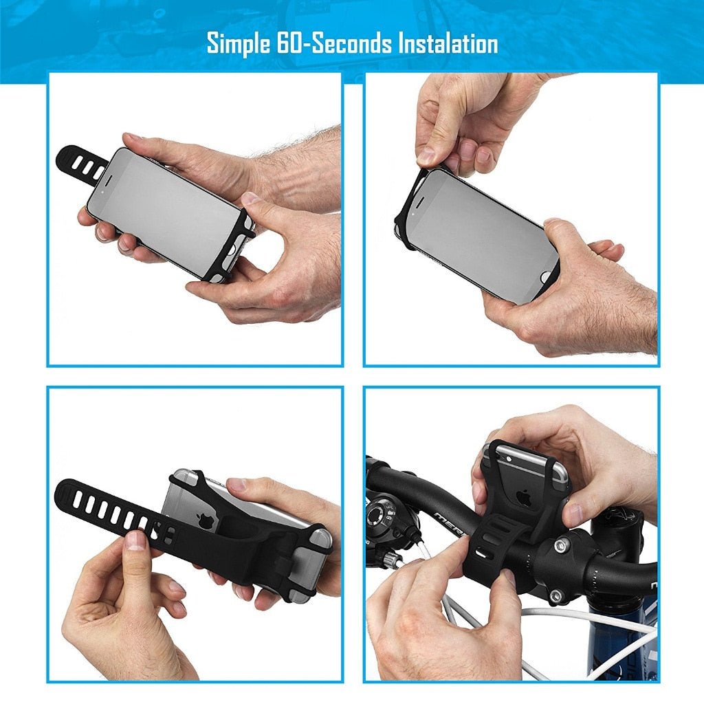 Silicon Bicycle Handlebar Phone Holder High Elasticity For 4-5.5 Inch Mobile Phone Support Bike Accessories Phone Stand