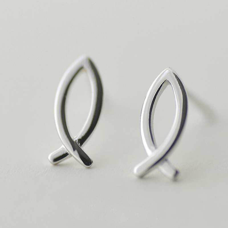 Ruifan Promotion Wholesale Fish Shape 100% 925 Sterling Silver Stud Earrings for Women Ladies Small Earrings Fine Jewelry YEA125