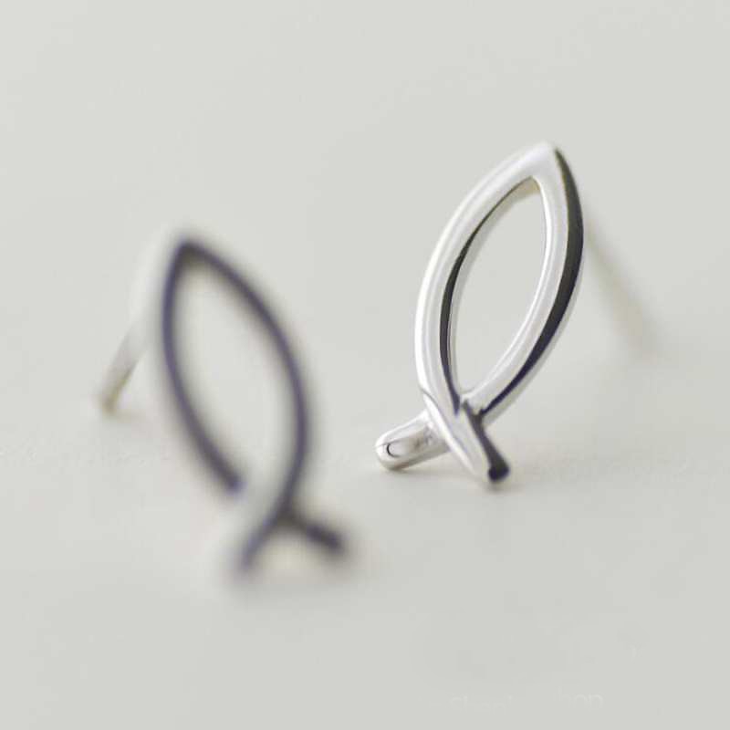 Ruifan Promotion Wholesale Fish Shape 100% 925 Sterling Silver Stud Earrings for Women Ladies Small Earrings Fine Jewelry YEA125