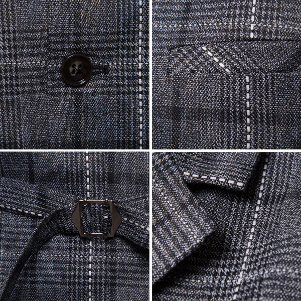 Seenimoe Mens Stripe Plaid Formal Blazer vests Casual Single Breasted V-neck Fashion M-4XL Male England Style Casual Vests