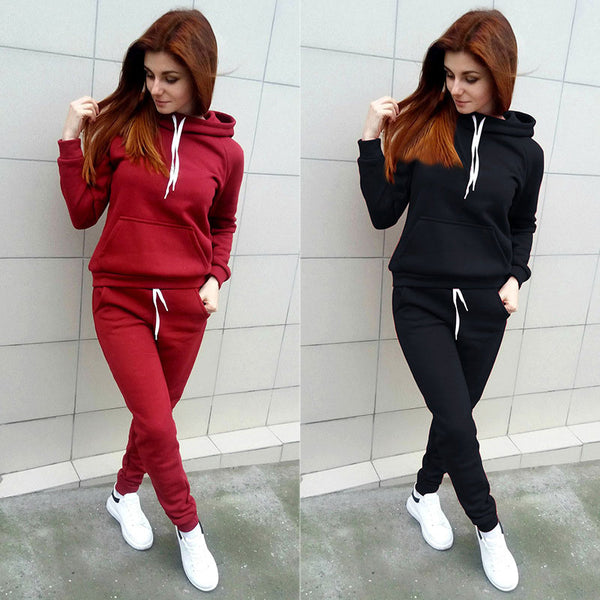 NIBESSER Women Two Piece Sportwear Set Women Winter Autumn Tracksuits Hooded Sweatshirt & Pants Track Suit Hoodie 2 Piece Set