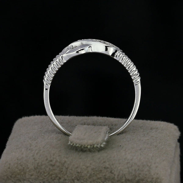925 Sterling Silver Infinity Ring Cubic Zirconia CZ Eternity Rings for Women Size 5 6 7 8 9 10 Trendy Jewelry (Lam Hub Fong)