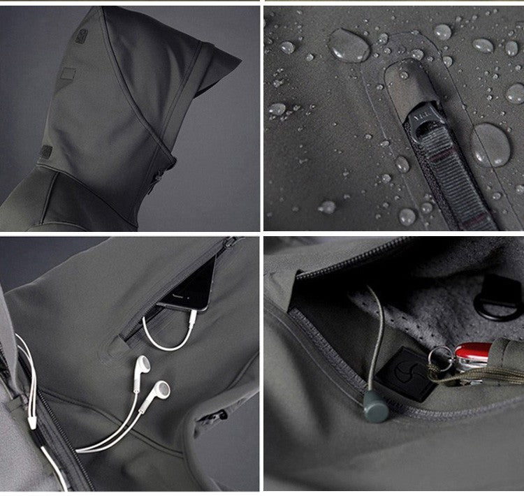 New Shark skin Outdoor Hunting Camping Waterproof Windproof Polyester Coats Jacket Hoody TAD softshell Jacket+pants