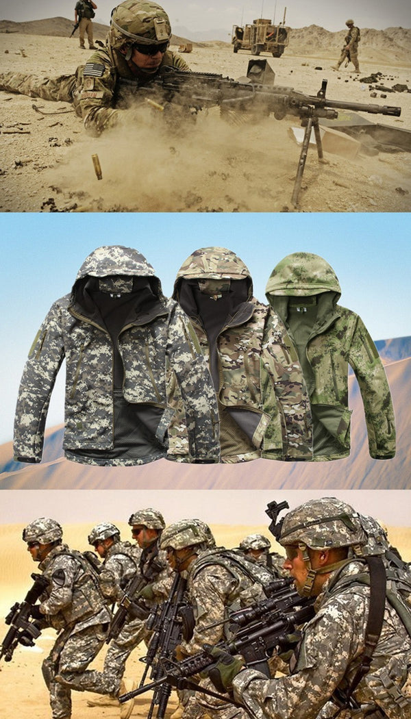 New Shark skin Outdoor Hunting Camping Waterproof Windproof Polyester Coats Jacket Hoody TAD softshell Jacket+pants