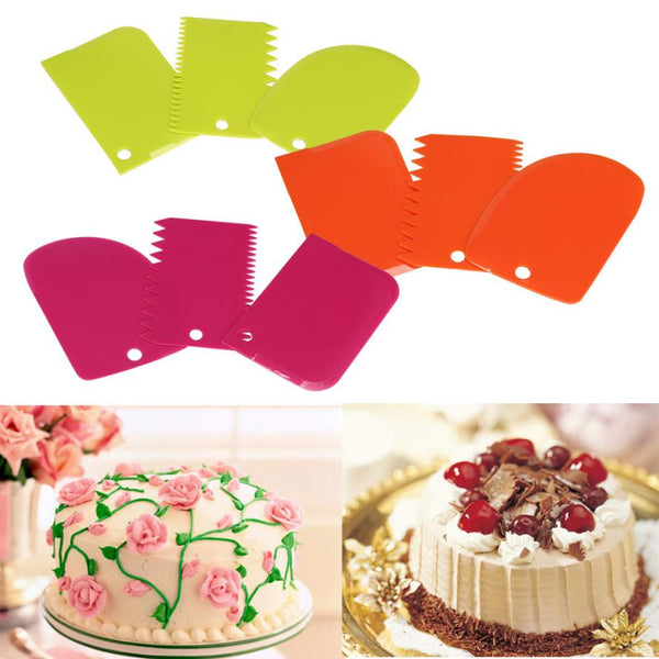 1PC Useful Dough Scraper Cake Decorating Baking Tools Smooth Jagged Edge Spatulas jan19