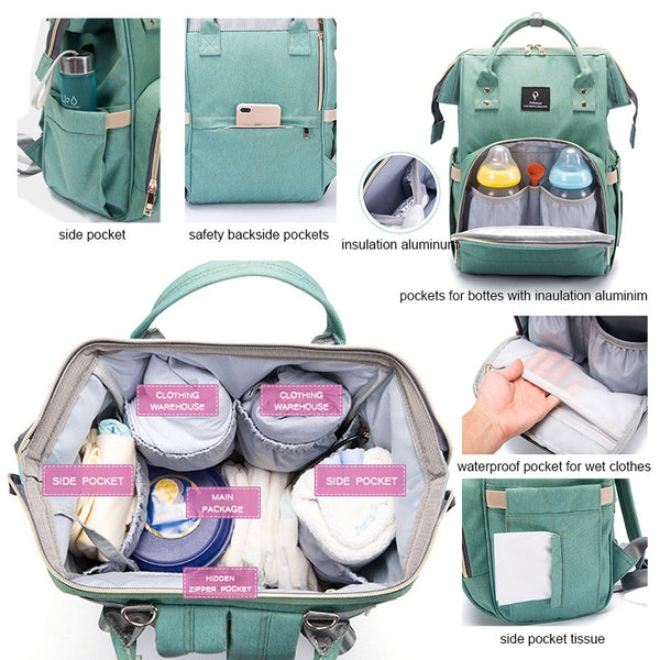 Mommy Maternity Nappy Bags Large Capacity Baby Travel Backpack Diaper Bag Mommy Bags Baby Care For Dad and Mom Desiger Nursing