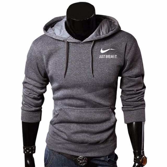 2018 Autumn New Arrival High JUST BREAK IT Printed Sportswear Men Sweatshirt Hip-Hop Male Hooded Hoodies Pullover Hoody clothing