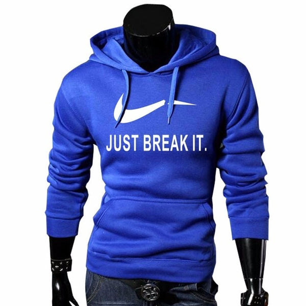 2018 Autumn New Arrival High JUST BREAK IT Printed Sportswear Men Sweatshirt Hip-Hop Male Hooded Hoodies Pullover Hoody clothing
