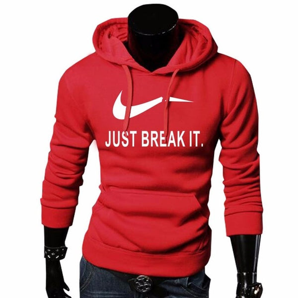 2018 Autumn New Arrival High JUST BREAK IT Printed Sportswear Men Sweatshirt Hip-Hop Male Hooded Hoodies Pullover Hoody clothing