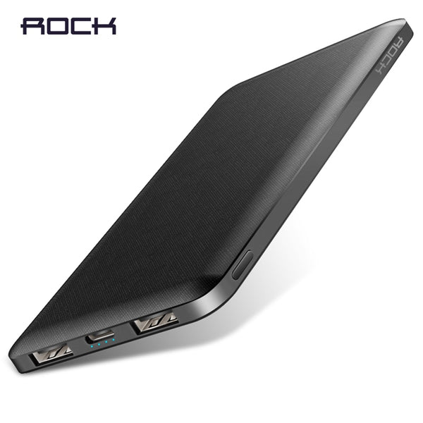 ROCK Slim Power Bank 10000 mAh Portable Charging Ultra thin Powerbank external battery backup pack for iPhone poverbank 10000mah