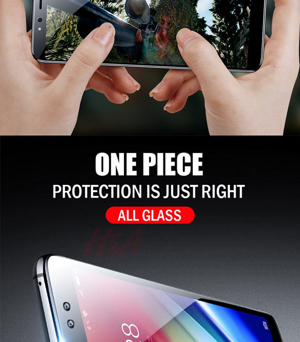 H&A 9D Tempered Glass For Samsung Galaxy J4 Plus J6 J8 A6 A8 A7 2018 Screen Protector A5 A3 A7 2017 Protective Glass Film