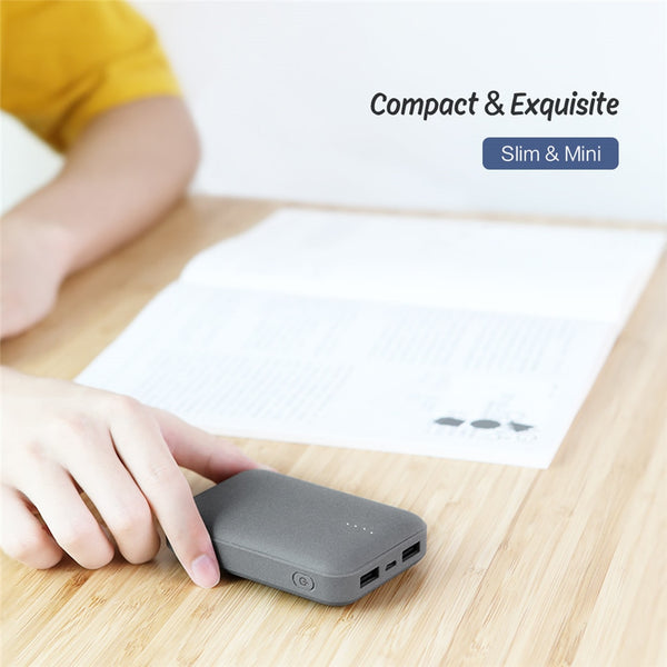 10000 mAh Power Bank for Xiaomi Powerbank,ROCK Mini Portable Ultra-thin Polymer Battery for iPhone SamSung and More bank power
