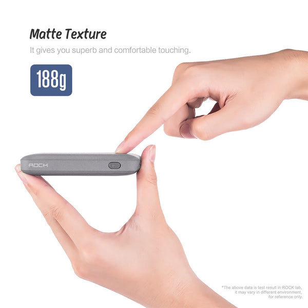 10000 mAh Power Bank for Xiaomi Powerbank,ROCK Mini Portable Ultra-thin Polymer Battery for iPhone SamSung and More bank power