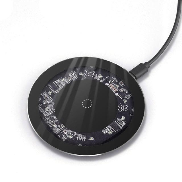iONCT Qi Wireless Charger for iPhone X XR XS Max 8 Plus Visible USB Charging pad for Samsung S8 S9 Note 9 Phone wirless charger