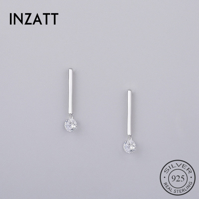 INZATT OL Minimalist Stick Bar Zircon Stud Earrings 2018 100% 925 Sterling Silver Fine Jewelry For Women Party Trendy Accessorie