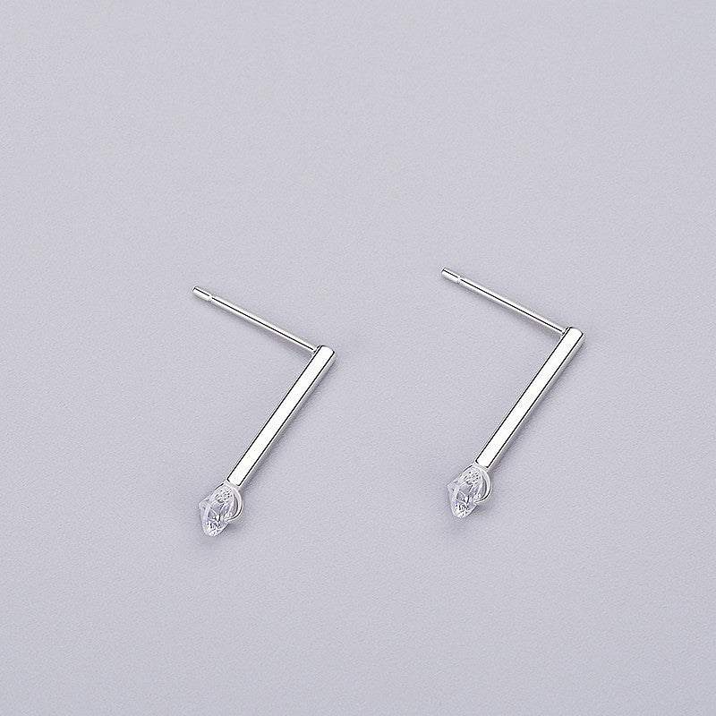 INZATT OL Minimalist Stick Bar Zircon Stud Earrings 2018 100% 925 Sterling Silver Fine Jewelry For Women Party Trendy Accessorie