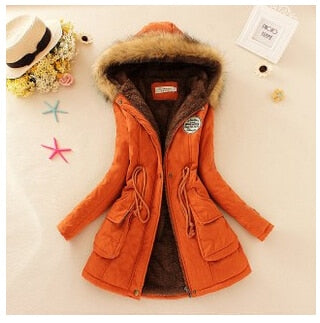 Winter women coat 2019 Women's Parka Casual Outwear Military Hooded fur Coat Down Jackets Winter Coat for Female CC001