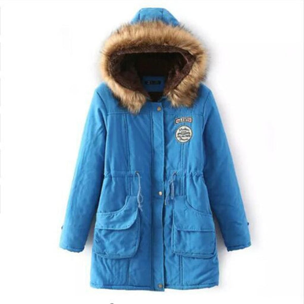 Winter women coat 2019 Women's Parka Casual Outwear Military Hooded fur Coat Down Jackets Winter Coat for Female CC001