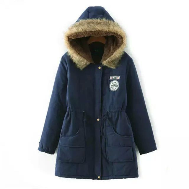 Winter women coat 2019 Women's Parka Casual Outwear Military Hooded fur Coat Down Jackets Winter Coat for Female CC001